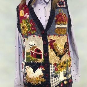 Cottagecore Farm Pastoral Knitted Ladies Vest,…